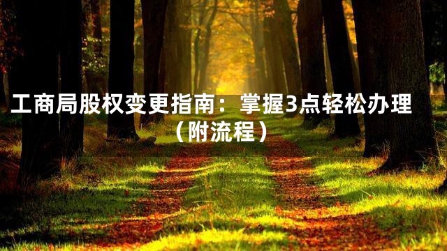 工商局股权变更指南：掌握3点轻松办理（附流程）