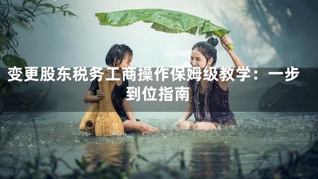 变更股东税务工商操作保姆级教学：一步到位指南