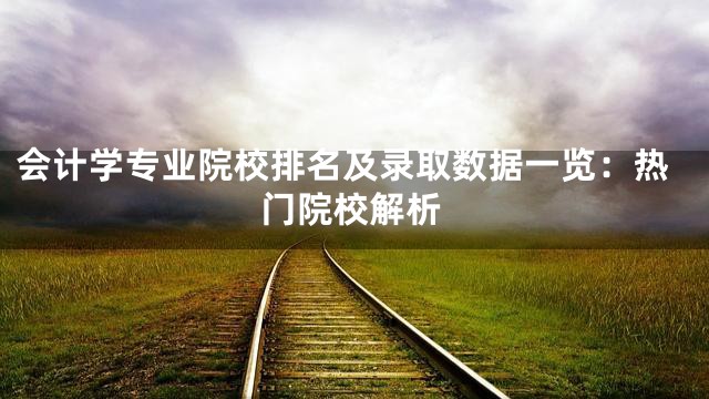 会计学专业院校排名及录取数据一览：热门院校解析