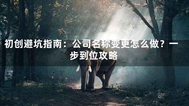 初创避坑指南：公司名称变更怎么做？一步到位攻略