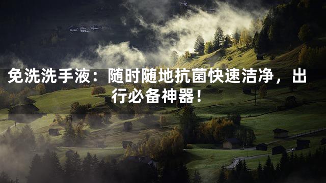 免洗洗手液：随时随地抗菌快速洁净，出行必备神器！