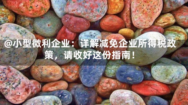 @小型微利企业：详解减免企业所得税政策，请收好这份指南！