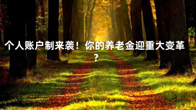 个人账户制来袭！你的养老金迎重大变革？