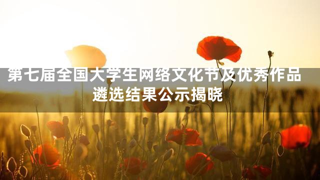 第七届全国大学生网络文化节及优秀作品遴选结果公示揭晓