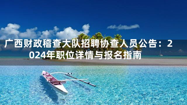 广西财政稽查大队招聘协查人员公告：2024年职位详情与报名指南