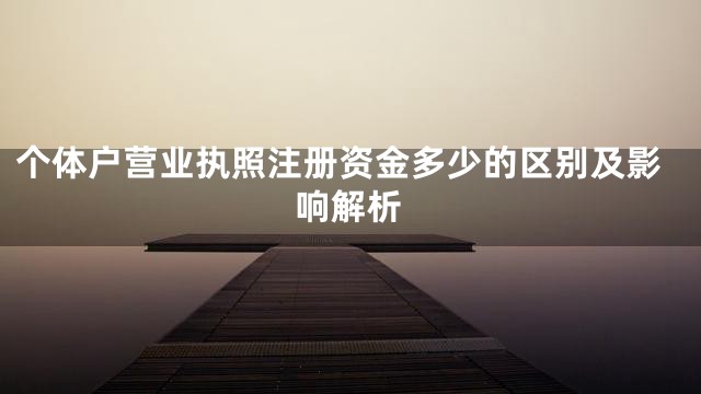 个体户营业执照注册资金多少的区别及影响解析
