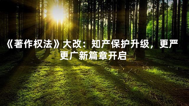 《著作权法》大改：知产保护升级，更严更广新篇章开启