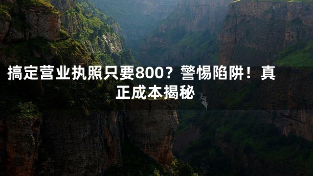 搞定营业执照只要800？警惕陷阱！真正成本揭秘