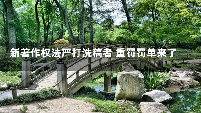 新著作权法严打洗稿者 重罚罚单来了