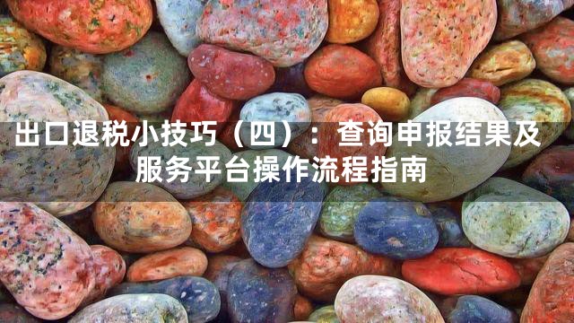 出口退税小技巧（四）：查询申报结果及服务平台操作流程指南