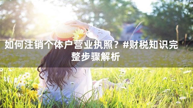 如何注销个体户营业执照？#财税知识完整步骤解析
