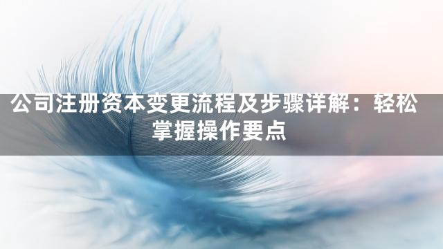 公司注册资本变更流程及步骤详解：轻松掌握操作要点