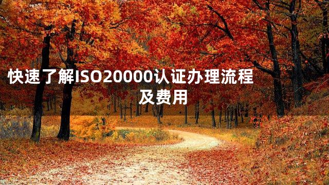 快速了解ISO20000认证办理流程及费用