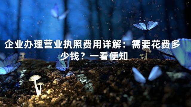 企业办理营业执照费用详解：需要花费多少钱？一看便知