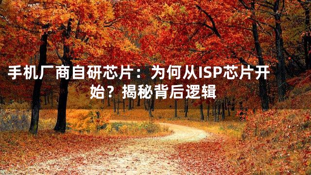 手机厂商自研芯片：为何从ISP芯片开始？揭秘背后逻辑