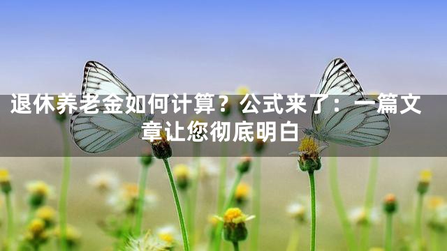 退休养老金如何计算？公式来了：一篇文章让您彻底明白