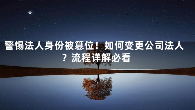 警惕法人身份被篡位！如何变更公司法人？流程详解必看