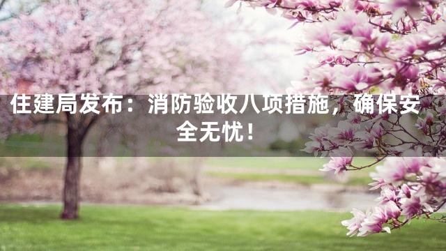 住建局发布：消防验收八项措施，确保安全无忧！
