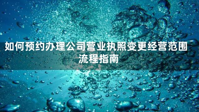 如何预约办理公司营业执照变更经营范围流程指南