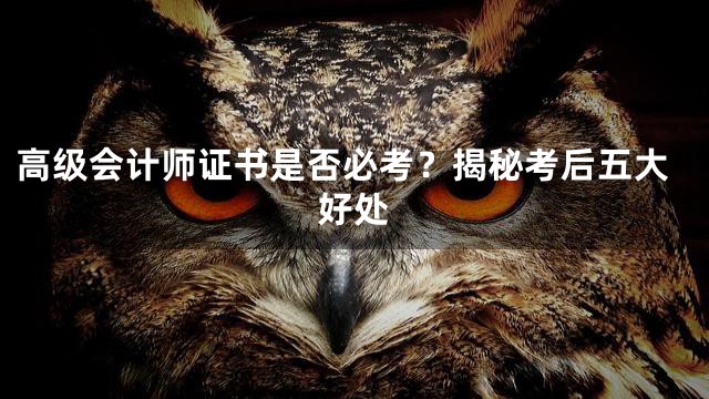 高级会计师证书是否必考？揭秘考后五大好处