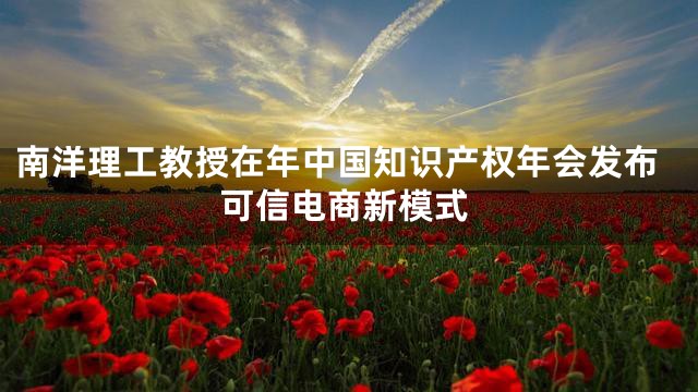 南洋理工教授在年中国知识产权年会发布可信电商新模式