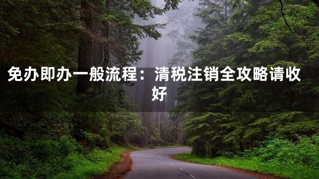 免办即办一般流程：清税注销全攻略请收好