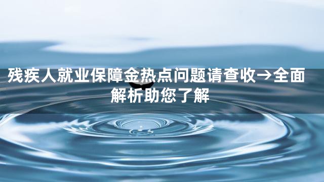 残疾人就业保障金热点问题请查收→全面解析助您了解