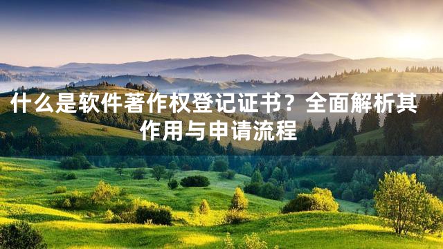 什么是软件著作权登记证书？全面解析其作用与申请流程