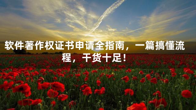 软件著作权证书申请全指南，一篇搞懂流程，干货十足！