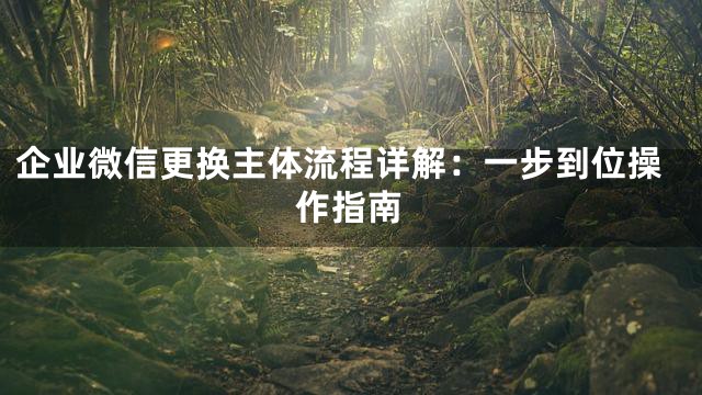 企业微信更换主体流程详解：一步到位操作指南