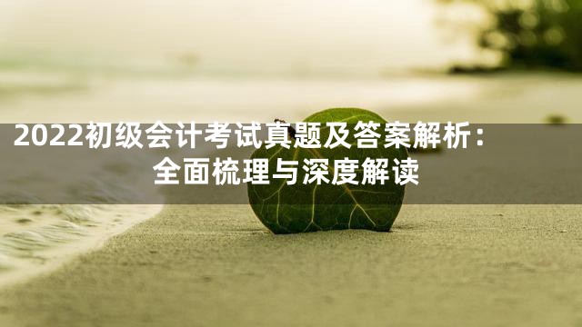 2022初级会计考试真题及答案解析：全面梳理与深度解读