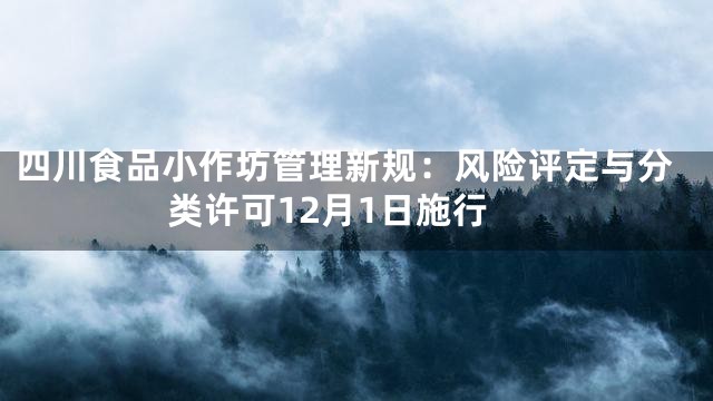 四川食品小作坊管理新规：风险评定与分类许可12月1日施行