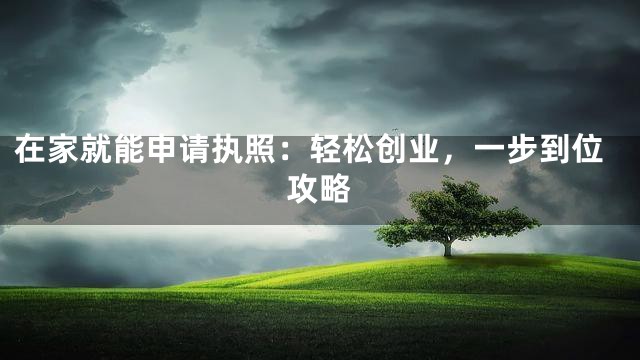 在家就能申请执照：轻松创业，一步到位攻略