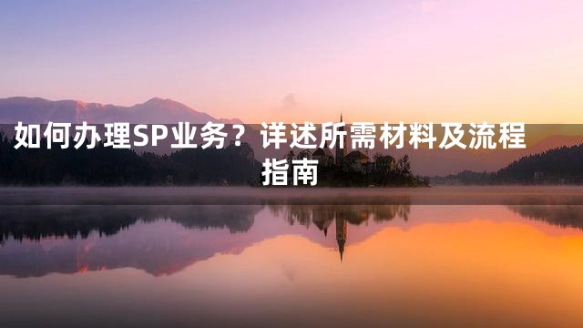 如何办理SP业务？详述所需材料及流程指南