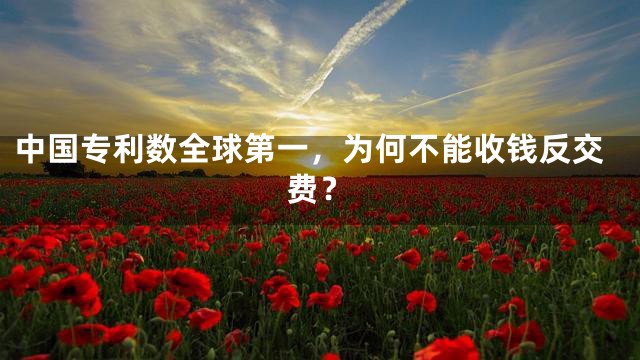 中国专利数全球第一，为何不能收钱反交费？