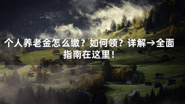 个人养老金怎么缴？如何领？详解→全面指南在这里！