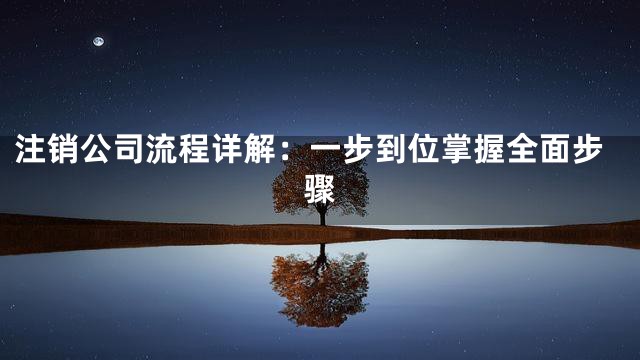 注销公司流程详解：一步到位掌握全面步骤