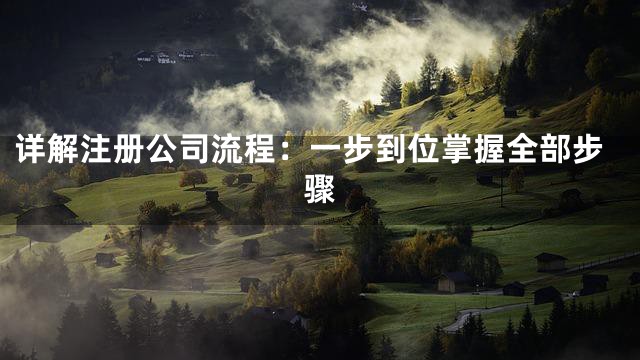 详解注册公司流程：一步到位掌握全部步骤