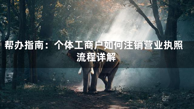 帮办指南：个体工商户如何注销营业执照流程详解
