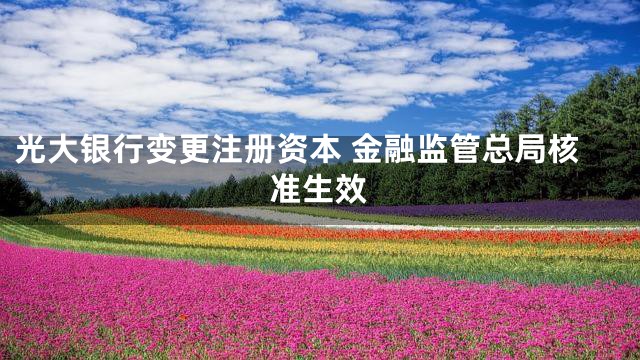 光大银行变更注册资本 金融监管总局核准生效