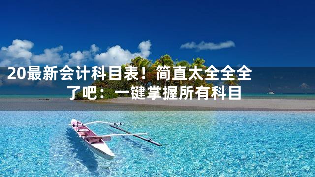 20

最新会计科目表！简直太全全全了吧：一键掌握所有科目