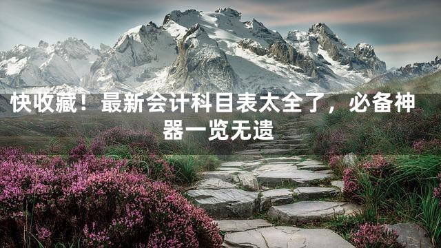 快收藏！最新会计科目表太全了，必备神器一览无遗
