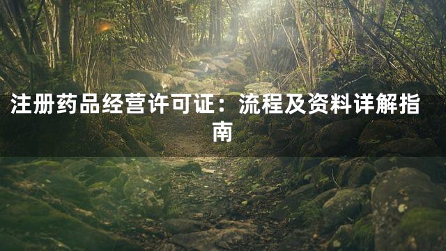 注册药品经营许可证：流程及资料详解指南