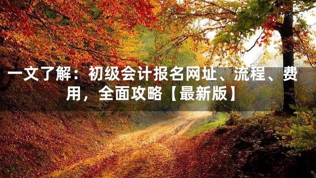 一文了解：初级会计报名网址、流程、费用，全面攻略【最新版】