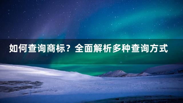 如何查询商标？全面解析多种查询方式