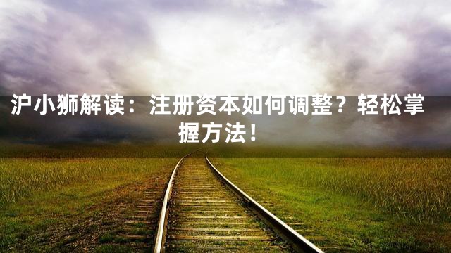 沪小狮解读：注册资本如何调整？轻松掌握方法！