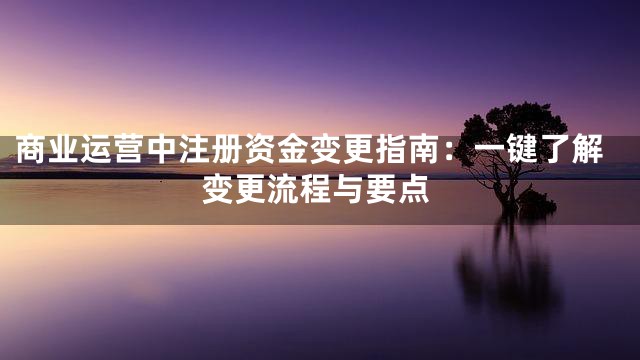 商业运营中注册资金变更指南：一键了解变更流程与要点