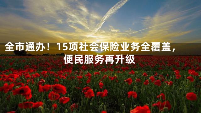 全市通办！15项社会保险业务全覆盖，便民服务再升级
