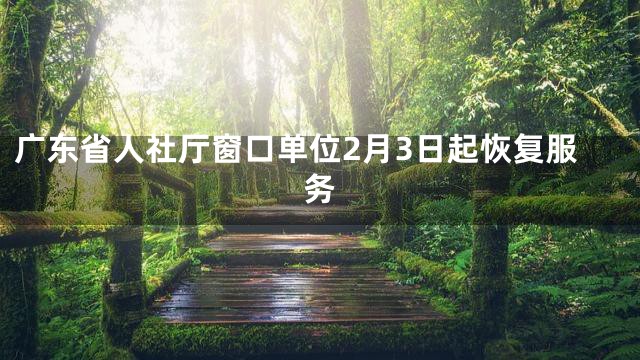 广东省人社厅窗口单位2月3日起恢复服务
