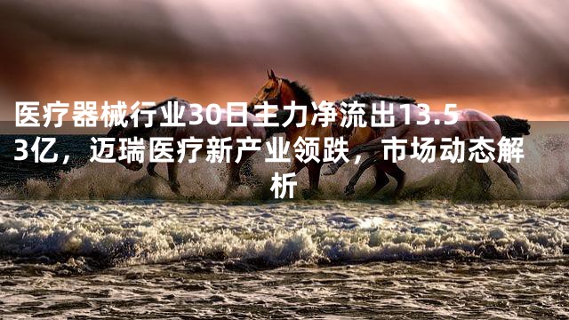 医疗器械行业30日主力净流出13.53亿，迈瑞医疗新产业领跌，市场动态解析